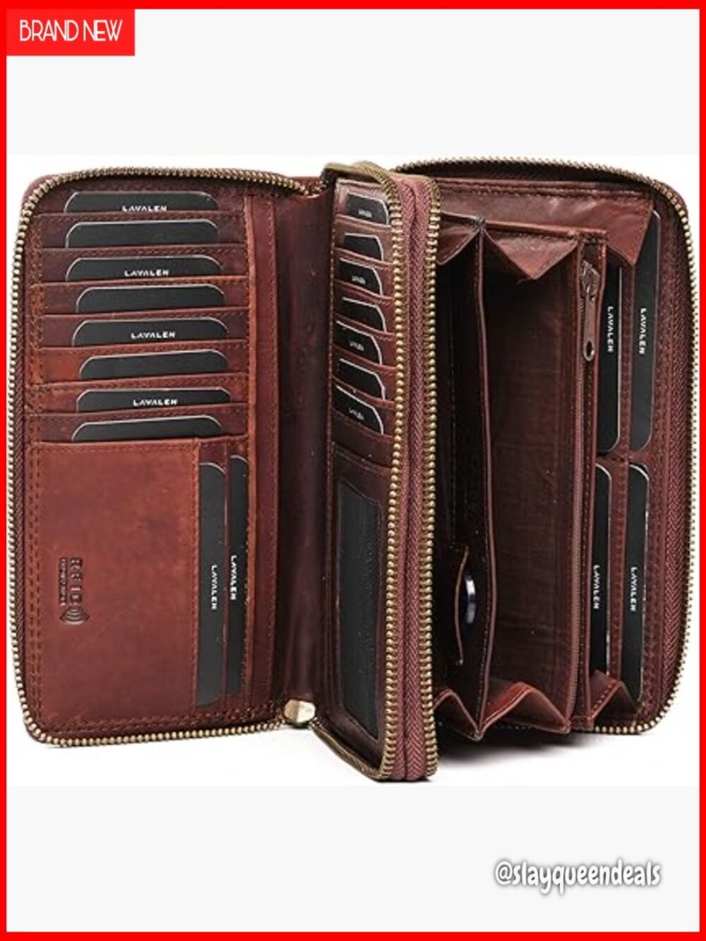 Genuine Leather RFID Wallet Women Multiple Compartments Credit Card Holder